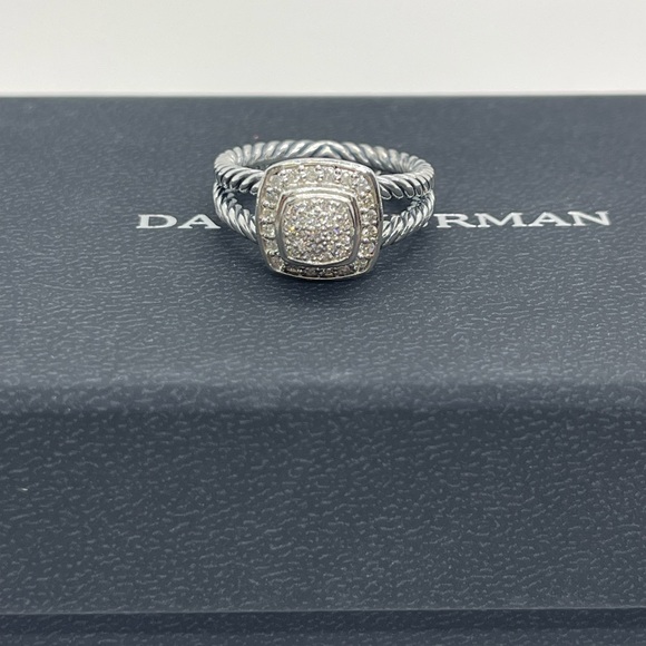 David Yurman Petite Albion Ring Sterling Silver with Pavè Diamonds - Picture 3 of 16